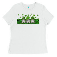 White st patricks gnomes Ladies Tee - Jasminsmagicworld