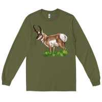 Army Green pronghorn Long Sleeve Tee - LillyAllenDesigns