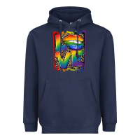 Navy Love pride Heavyweight Hoodie - CowGirlArtShop