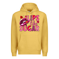 Antique Gold Lips like sugar Valentine's Day Premium Hoodie - HowdyJamesFarm