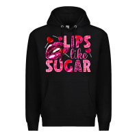 Black Lips like sugar Valentine's Day Premium Hoodie - HowdyJamesFarm