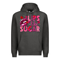 Charcoal Heather Lips like sugar Valentine's Day Premium Hoodie - HowdyJamesFarm