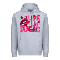 Heather Grey Lips like sugar Valentine's Day Premium Hoodie - HowdyJamesFarm