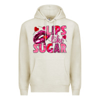 Oatmeal Heather Lips like sugar Valentine's Day Premium Hoodie - HowdyJamesFarm