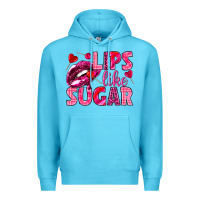 Ocean Blue Lips like sugar Valentine's Day Premium Hoodie - HowdyJamesFarm