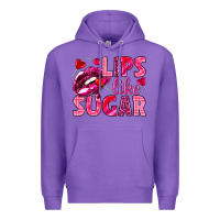 Purple Lips like sugar Valentine's Day Premium Hoodie - HowdyJamesFarm