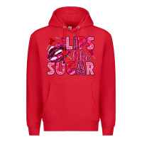 Red Lips like sugar Valentine's Day Premium Hoodie - HowdyJamesFarm
