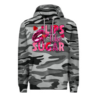 Slate Camo Lips like sugar Valentine's Day Premium Hoodie - HowdyJamesFarm
