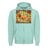 Seafoam Just a girl who loves Fall Zipper Hoodie - NancyCooperArtShop