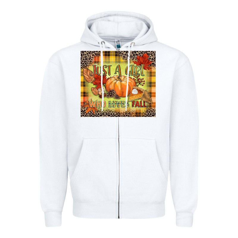 Just A Girl Who Loves Fall Zipper Hoodie by NancyCooperArtShop | Teevron