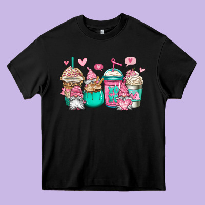 Valentines Day Gnomes Coffee Cups Heavy Core Tee Designed By Jasminsmagicworld