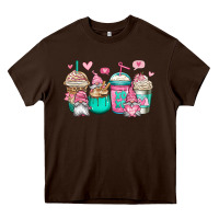Chocolate Brown valentines day gnomes coffee cups Heavy Core Tee - Jasminsmagicworld