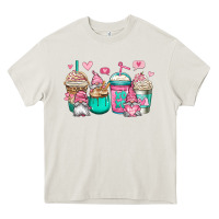 Cream valentines day gnomes coffee cups Heavy Core Tee - Jasminsmagicworld