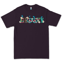 Plum groovy with peace  sign flowers Premium Tee - Artiststas