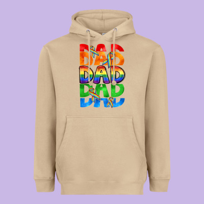Dad Dad Dad Pride Heavyweight Hoodie Designed By Cowgirlartshop