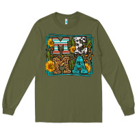 Army Green western leopard mema Long Sleeve Tee - LillyAllenDesigns