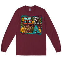 Burgundy western leopard mema Long Sleeve Tee - LillyAllenDesigns