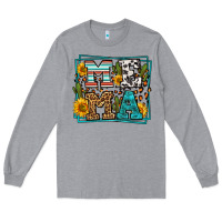 Heather Grey western leopard mema Long Sleeve Tee - LillyAllenDesigns