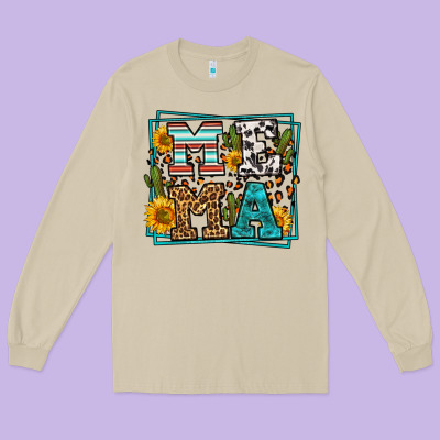 Western Leopard Mema Long Sleeve Tee Designed By Lillyallendesigns