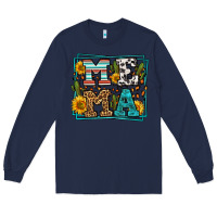 Navy western leopard mema Long Sleeve Tee - LillyAllenDesigns