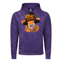 Cloud Purple Thanksgiving Cow Vintage Hoodie - NancyCooperArtShop