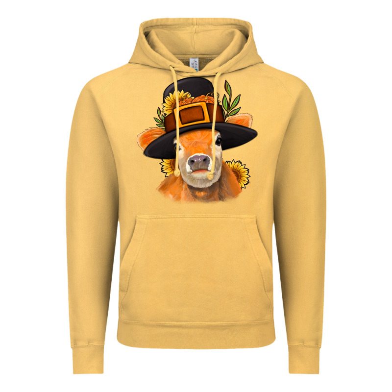 Thanksgiving Cow Vintage Hoodie by NancyCooperArtShop | Teevron