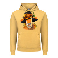 Vintage Mustard Thanksgiving Cow Vintage Hoodie - NancyCooperArtShop