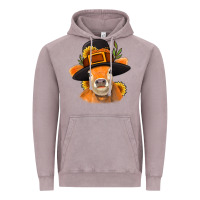 Vintage Zinc Thanksgiving Cow Vintage Hoodie - NancyCooperArtShop
