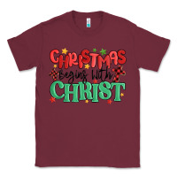 Burgundy christmas begins with christ Classic Tee - MaliasSmallBusiness