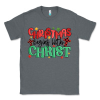 Charcoal Heather christmas begins with christ Classic Tee - MaliasSmallBusiness