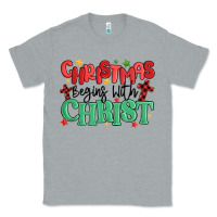 Heather Grey christmas begins with christ Classic Tee - MaliasSmallBusiness