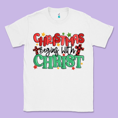 Christmas Begins With Christ Classic Tee Designed By Maliassmallbusiness