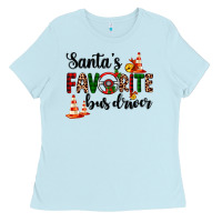 Baby Blue santa's favorite bus driver Ladies Tee - AdoDesignShop