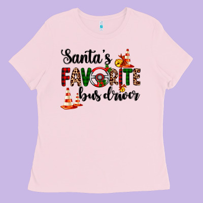 Santa's Favorite Bus Driver Ladies Tee Designed By Adodesignshop