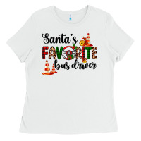 White santa's favorite bus driver Ladies Tee - AdoDesignShop