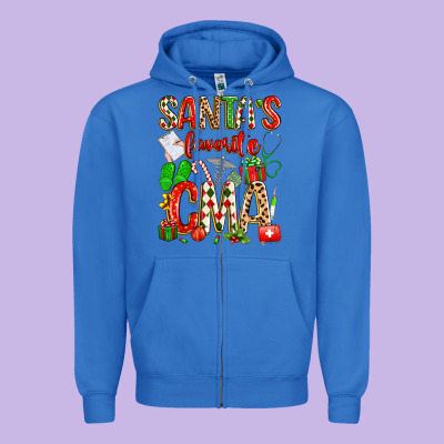 Santa's Favorite Cma Zipper Hoodie Designed By Texasbilliewilder