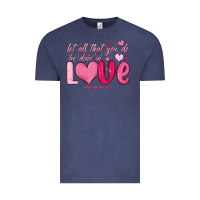 Vintage Denim let all that you do be done in love Vintage Tee - MaliasSmallBusiness