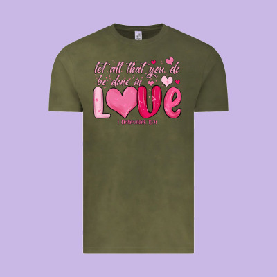 Let All That You Do Be Done In Love Vintage Tee Designed By Maliassmallbusiness
