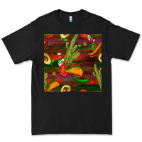 Black mexican food seamless pattern Premium Tee - BundleAndBundleShop
