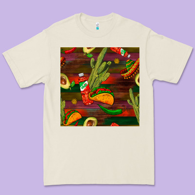 Mexican Food Seamless Pattern Premium Tee Designed By Bundleandbundleshop