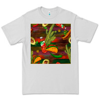 Dove Grey mexican food seamless pattern Premium Tee - BundleAndBundleShop