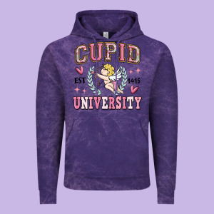 Cupid University Vintage Hoodie Designed By Maliassmallbusiness
