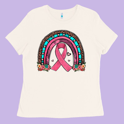 Ribbon Rainbow Ladies Tee Designed By Jahusdesignshop