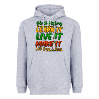 Heather Grey Black history learn it live it make it 365 days Heavyweight Hoodie - HowdyJamesFarm