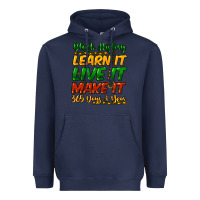 Navy Black history learn it live it make it 365 days Heavyweight Hoodie - HowdyJamesFarm