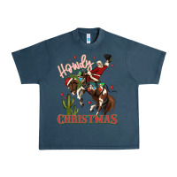 Midnight Navy howdy christmas cowboy santa Urban Heavy Tee - MaliasSmallBusiness
