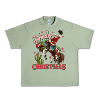 Oil Green howdy christmas cowboy santa Urban Heavy Tee - MaliasSmallBusiness