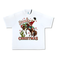 White howdy christmas cowboy santa Urban Heavy Tee - MaliasSmallBusiness