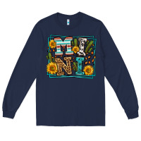 Navy western leopard mini Long Sleeve Tee - LillyAllenDesigns