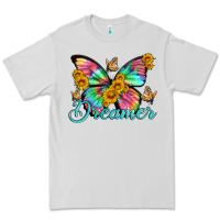 Dove Grey dreamer with Butterfly and sunflowers Premium Tee - Artiststas